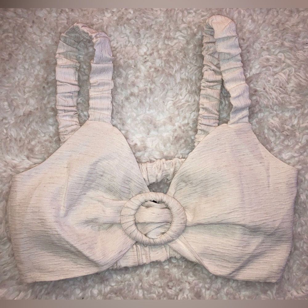 Do + Be IVORY Center of Attention CROPPED Halter SUMMER Top BEACH Tropical LUAU